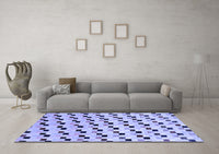 Machine Washable Abstract Blue Modern Rug, wshabs45blu