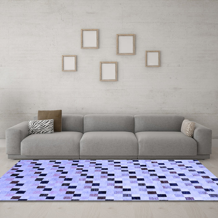 Machine Washable Abstract Blue Modern Rug in a Living Room, wshabs45blu