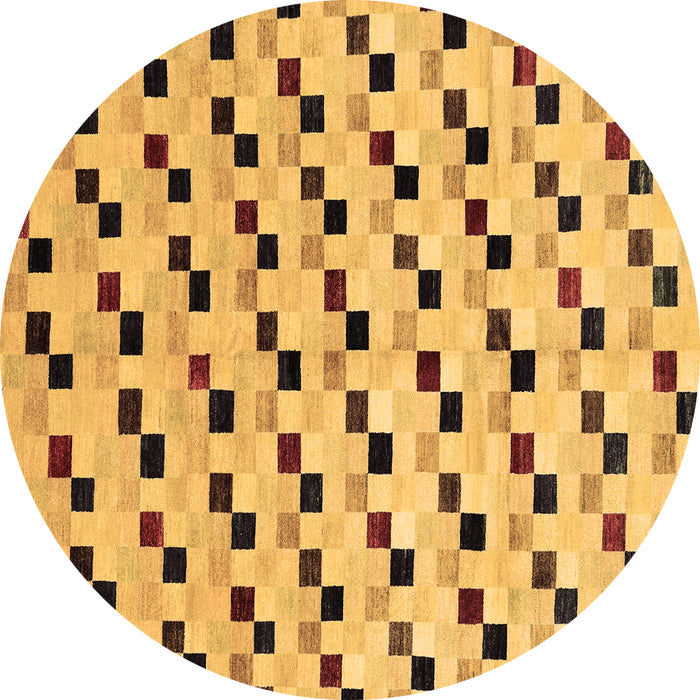 Round Abstract Brown Modern Rug, abs45brn