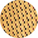 Round Abstract Brown Modern Rug, abs45brn