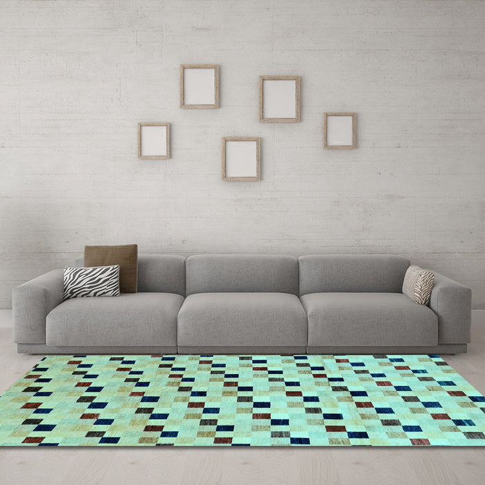 Machine Washable Abstract Light Blue Modern Rug in a Living Room, wshabs45lblu