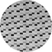 Round Abstract Gray Modern Rug, abs45gry