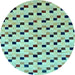 Round Machine Washable Abstract Light Blue Modern Rug, wshabs45lblu