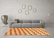 Machine Washable Abstract Orange Modern Area Rugs in a Living Room, wshabs45org