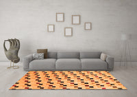 Machine Washable Abstract Orange Modern Rug, wshabs45org