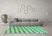 Machine Washable Abstract Turquoise Modern Area Rugs in a Living Room,, wshabs45turq