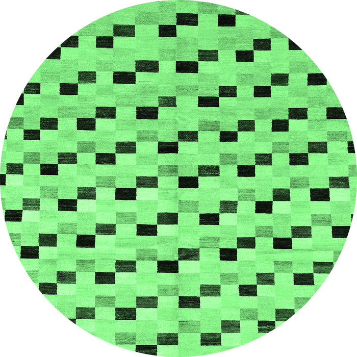 Round Abstract Emerald Green Modern Rug, abs45emgrn