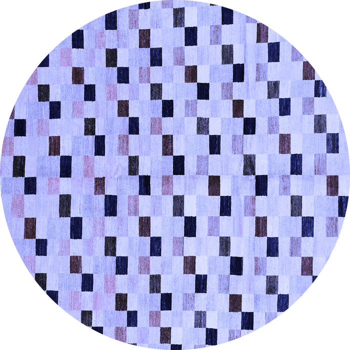 Round Abstract Blue Modern Rug, abs45blu