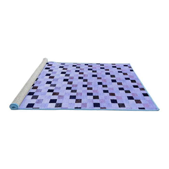 Sideview of Machine Washable Abstract Blue Modern Rug, wshabs45blu
