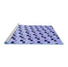 Sideview of Machine Washable Abstract Blue Modern Rug, wshabs45blu