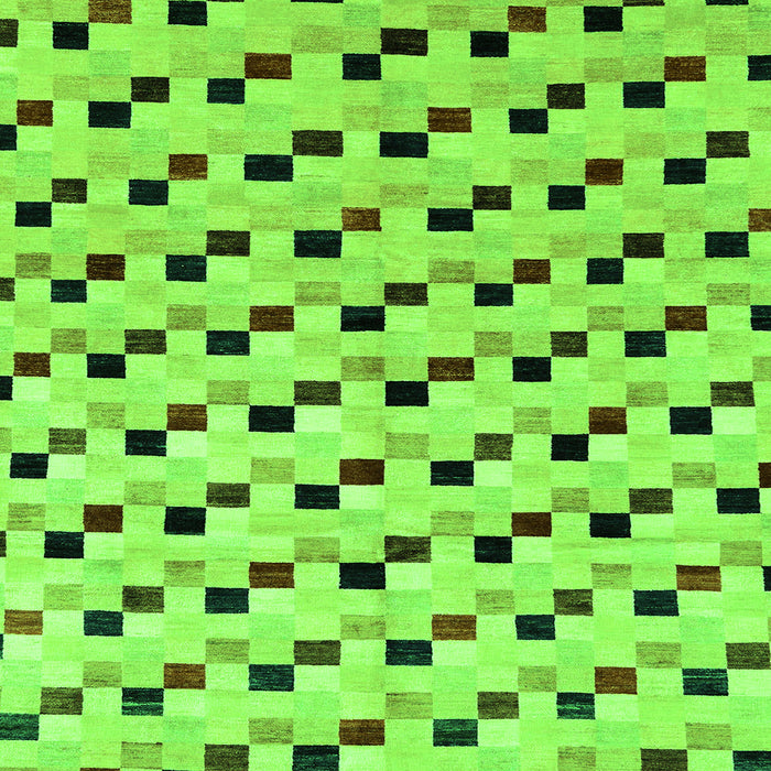 Square Machine Washable Abstract Green Modern Area Rugs, wshabs45grn