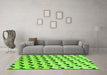 Machine Washable Abstract Green Modern Area Rugs in a Living Room,, wshabs45grn