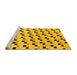 Sideview of Machine Washable Abstract Yellow Modern Rug, wshabs45yw