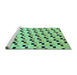 Sideview of Machine Washable Abstract Turquoise Modern Area Rugs, wshabs45turq