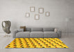 Machine Washable Abstract Yellow Modern Rug in a Living Room, wshabs45yw