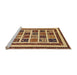 Sideview of Machine Washable Abstract Saffron Red Rug, wshabs46