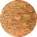 Round Abstract Orange Modern Rug, abs4600org