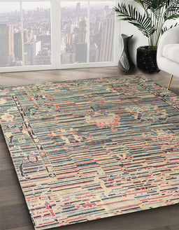 Abstract Puce Purple Modern Rug in Family Room, abs4600
