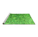 Sideview of Machine Washable Abstract Green Modern Area Rugs, wshabs4600grn