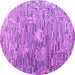 Round Machine Washable Abstract Purple Modern Area Rugs, wshabs4600pur