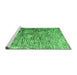 Sideview of Machine Washable Abstract Emerald Green Modern Area Rugs, wshabs4600emgrn