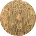 Round Abstract Brown Modern Rug, abs4600brn