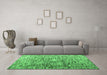 Machine Washable Abstract Emerald Green Modern Area Rugs in a Living Room,, wshabs4600emgrn