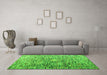 Machine Washable Abstract Green Modern Area Rugs in a Living Room,, wshabs4600grn