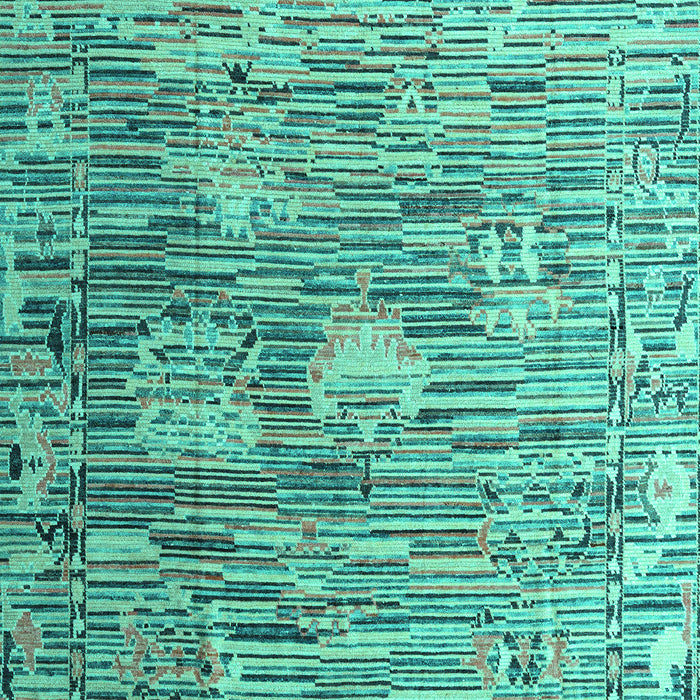 Machine Washable Abstract Turquoise Modern Area Rugs, wshabs4600turq