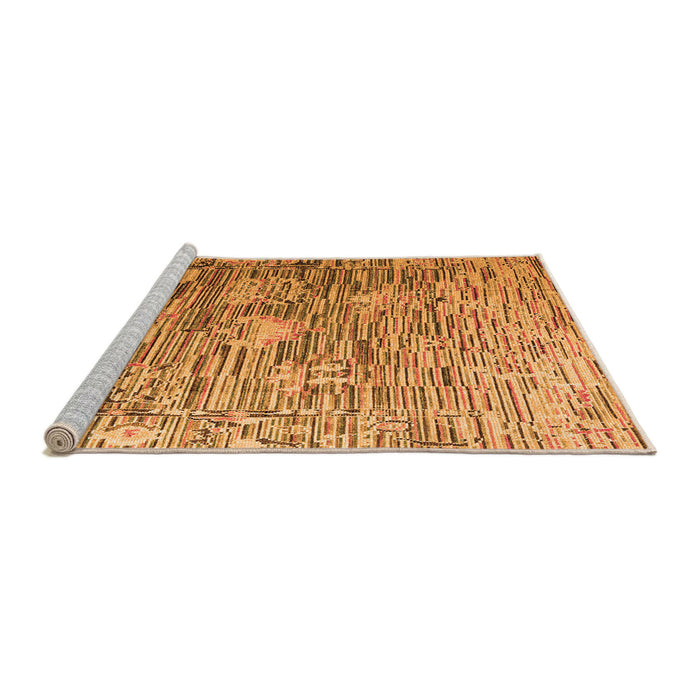 Sideview of Machine Washable Abstract Orange Modern Area Rugs, wshabs4600org