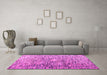 Machine Washable Abstract Pink Modern Rug in a Living Room, wshabs4600pnk