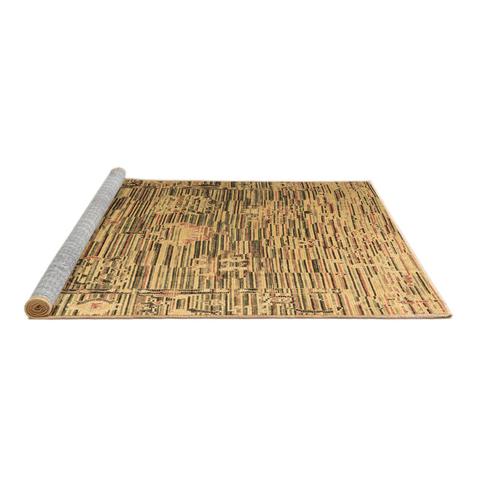 Sideview of Machine Washable Abstract Brown Modern Rug, wshabs4600brn