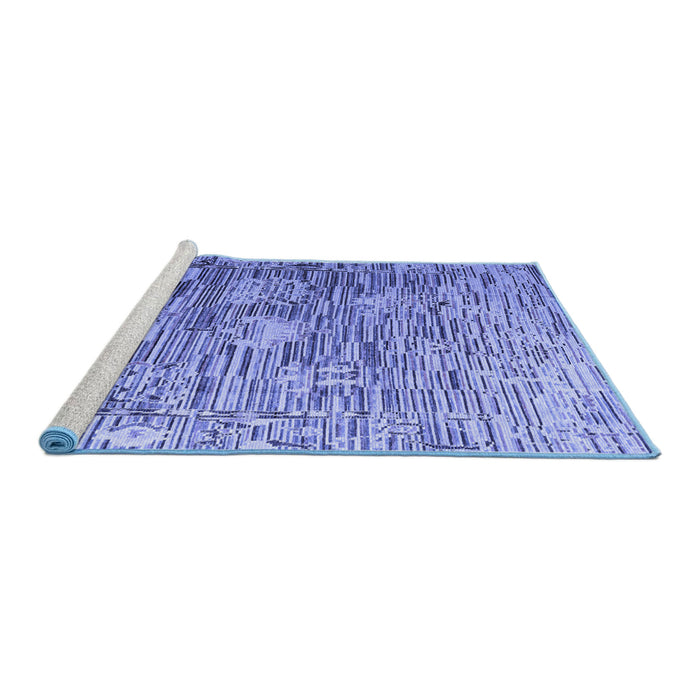 Sideview of Machine Washable Abstract Blue Modern Rug, wshabs4600blu