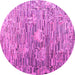 Round Machine Washable Abstract Pink Modern Rug, wshabs4600pnk