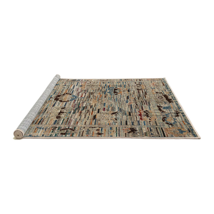 Sideview of Machine Washable Abstract Light French Beige Brown Rug, wshabs4601