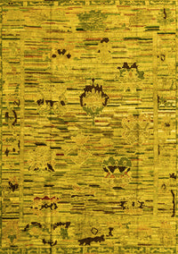 Abstract Yellow Modern Rug, abs4601yw