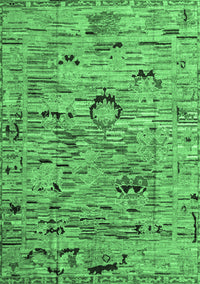 Abstract Emerald Green Modern Rug, abs4601emgrn