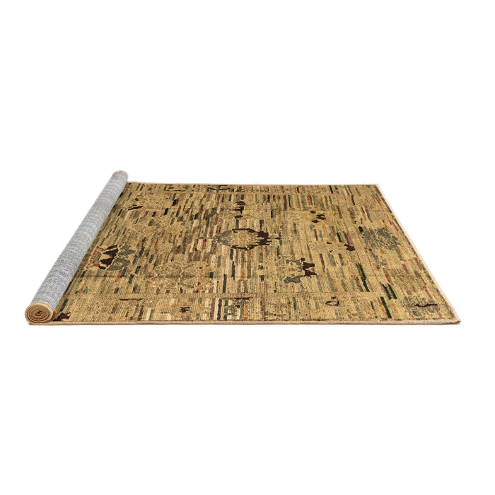 Sideview of Machine Washable Abstract Brown Modern Rug, wshabs4601brn