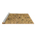 Sideview of Machine Washable Abstract Brown Modern Rug, wshabs4601brn