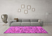 Machine Washable Abstract Pink Modern Rug in a Living Room, wshabs4601pnk