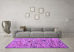 Machine Washable Abstract Purple Modern Area Rugs in a Living Room, wshabs4601pur