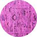 Round Abstract Pink Modern Rug, abs4601pnk