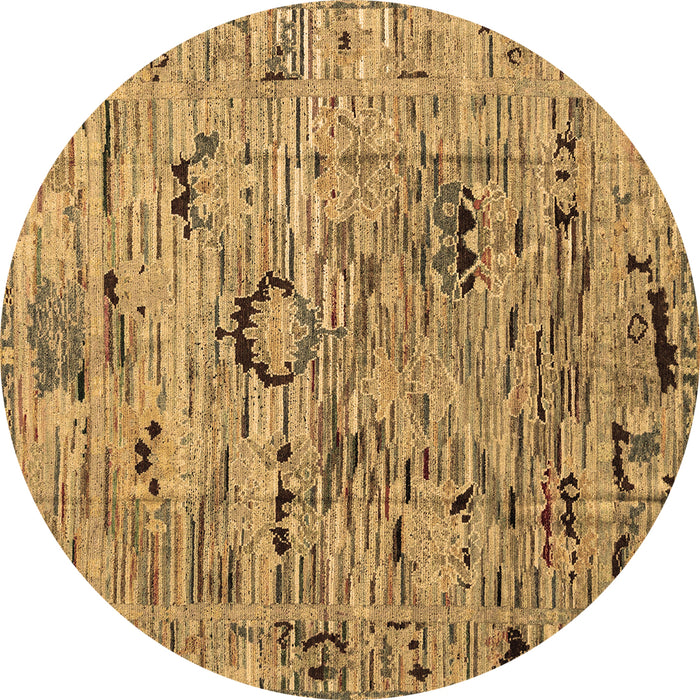 Round Abstract Brown Modern Rug, abs4601brn