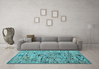 Machine Washable Abstract Light Blue Modern Rug, wshabs4601lblu