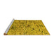 Sideview of Machine Washable Abstract Yellow Modern Rug, wshabs4601yw