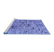 Sideview of Machine Washable Abstract Blue Modern Rug, wshabs4601blu