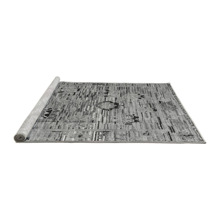 Sideview of Machine Washable Abstract Gray Modern Rug, wshabs4601gry