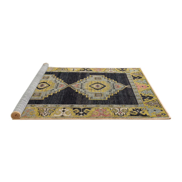 Sideview of Machine Washable Abstract Taupe Brown Rug, wshabs4602