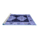 Sideview of Machine Washable Abstract Blue Modern Rug, wshabs4602blu