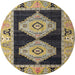 Round Machine Washable Abstract Taupe Brown Rug, wshabs4602